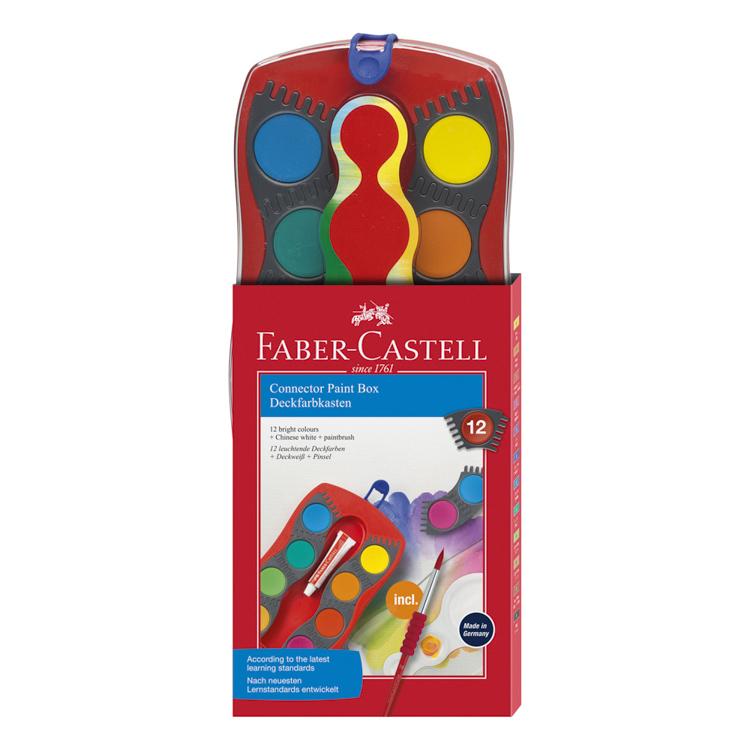 ACUARELA FABER CASTELL 125023 12 COL+TUBO PINTURA BLANCA 