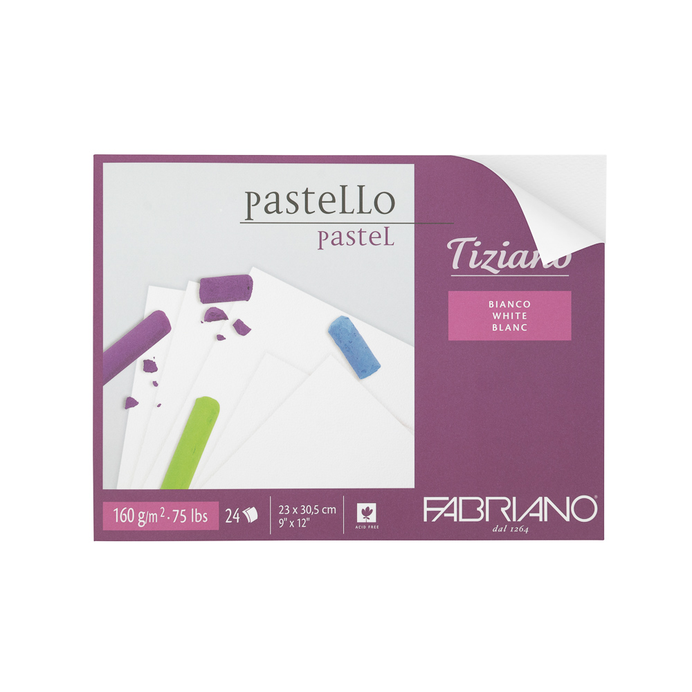 BLOCK PASTEL FABRIANO 46423305 24H. 160GR. 9X12" BLANCO