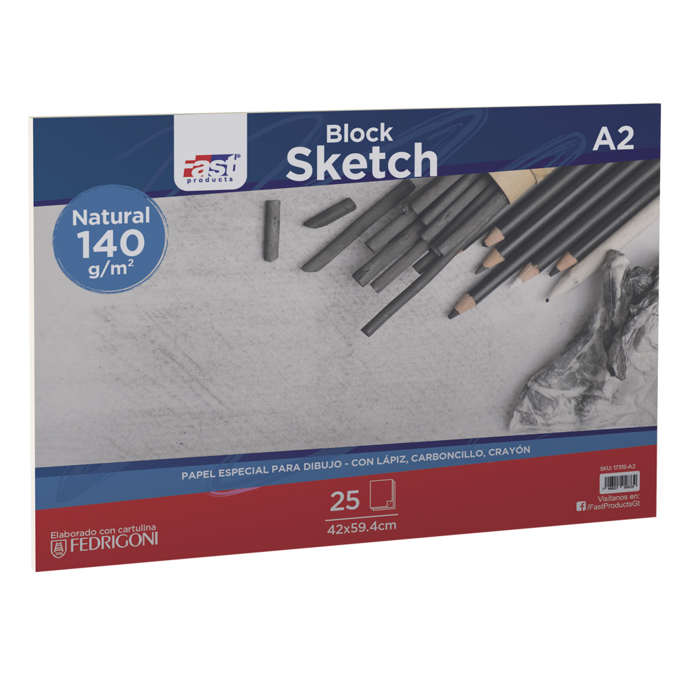 BLOCK SKETCH FAST 25H. 140GR. A-2 NATURAL