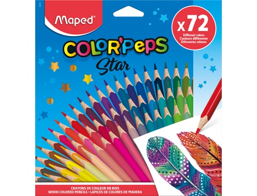 CRAYON DE MADERA MAPED 832072 LARGO COLOR PEPS STAR 72 COLORES