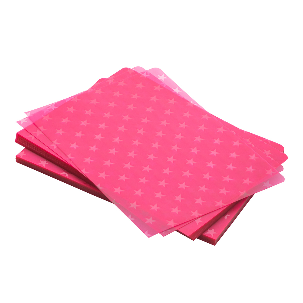 PASTAS P/ENC. GBC ESTRELLA 0.3MM CARTA TRASLUCIDO ROSA