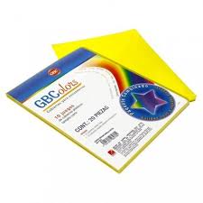 PASTAS P/ENC. GBC ESTRELLA 0.3MM CARTA TRASLUCIDO AMARILLO