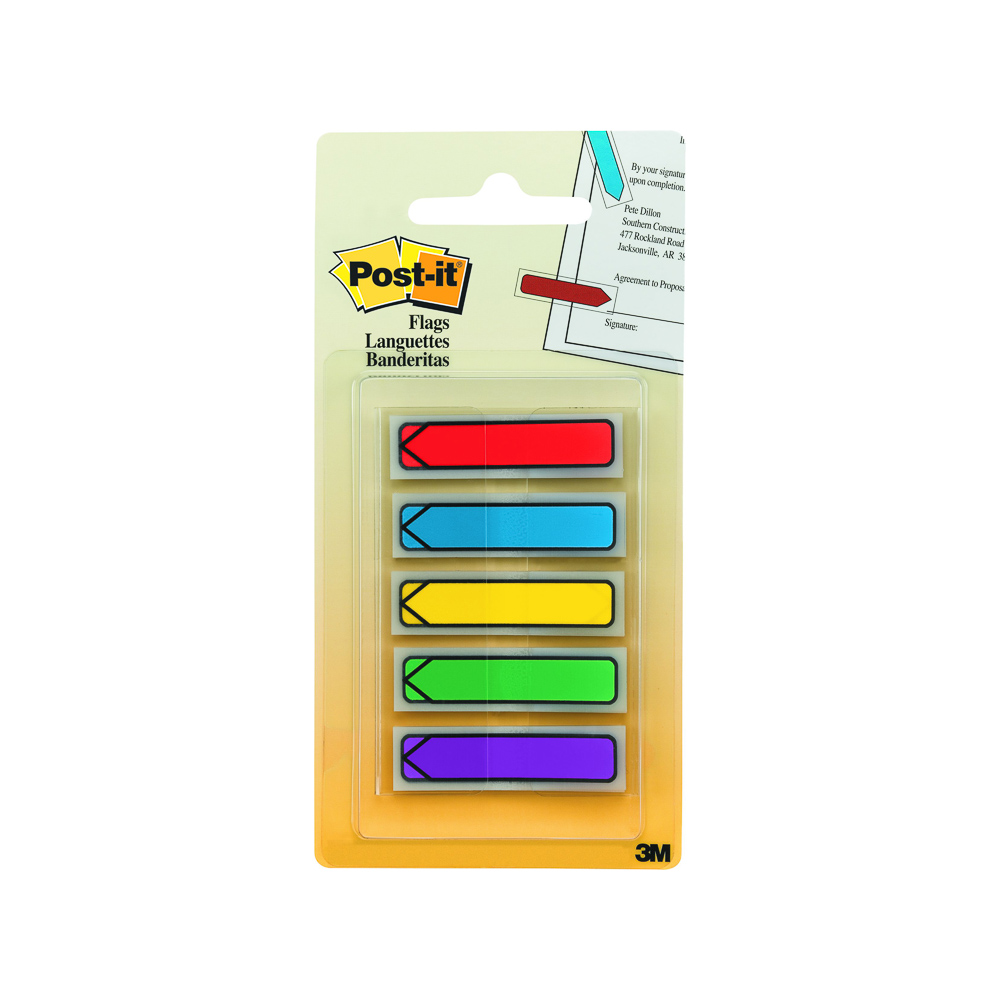 BANDERITAS POST IT 684-ARR1 FLECHA C/DISPENSADOR 5 COL