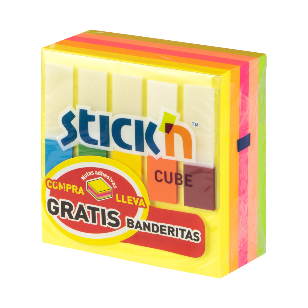 BLOCK STICKN 21012 3"X3" CUBO NEON