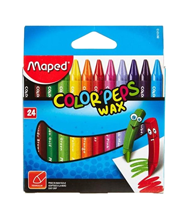 CRAYON DE CERA MAPED 861013 WAX CRAYONS TRIANGULAR 24 COLORES