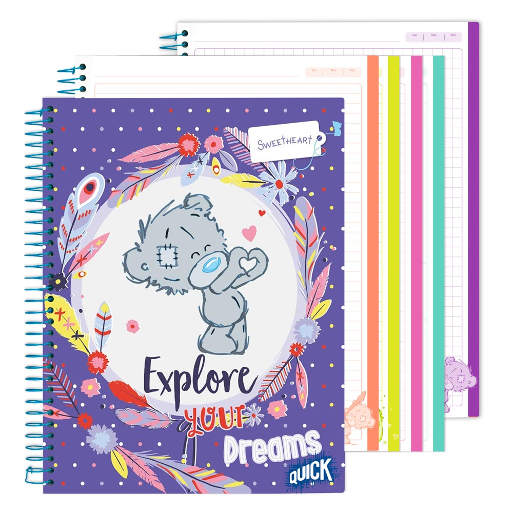 CUADERNO C/ESPIRAL QUICK 150H. T/DURA SWEET HEART (30)