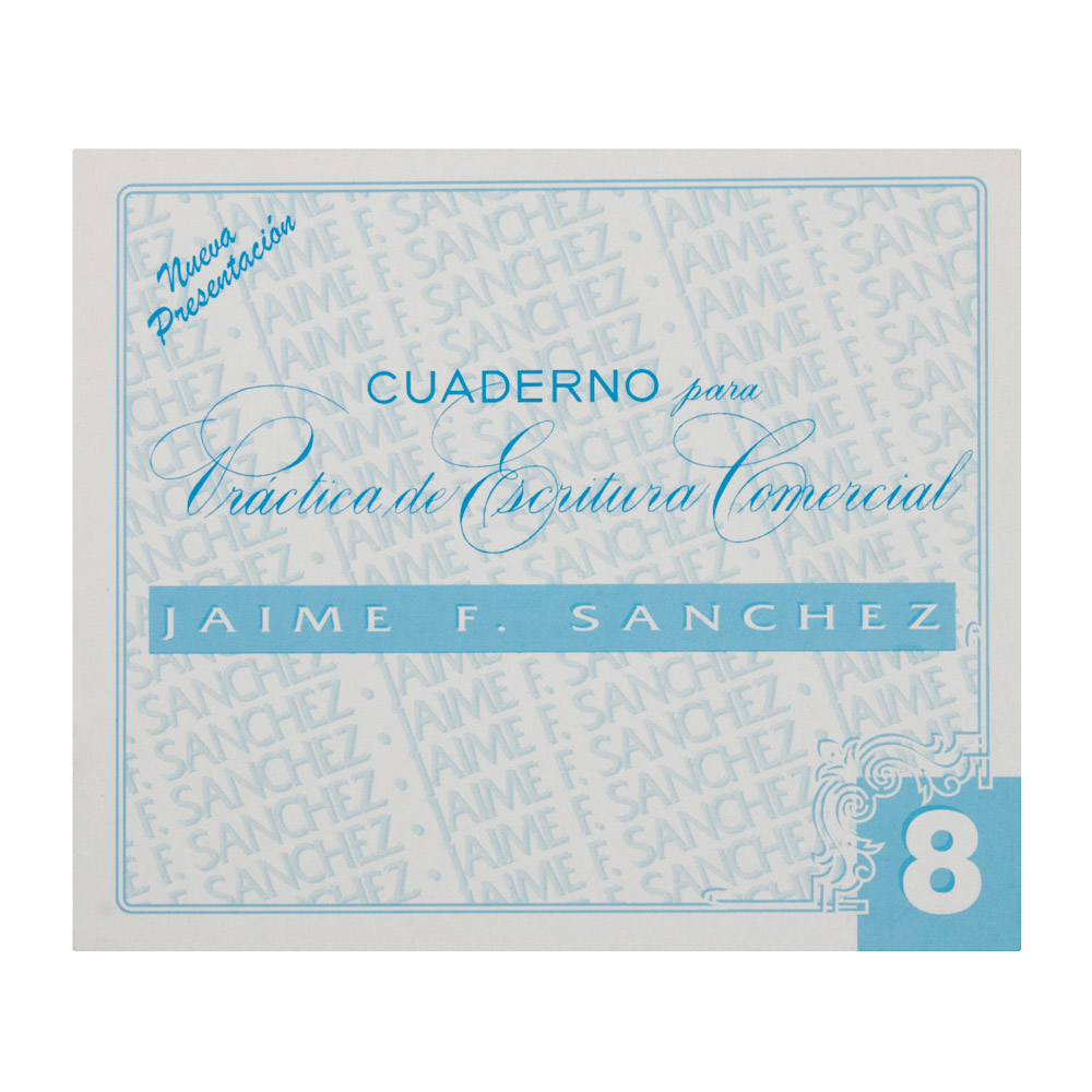 CUADERNO DE CALIGRAFIA JAIME SANCHEZ NO. 8