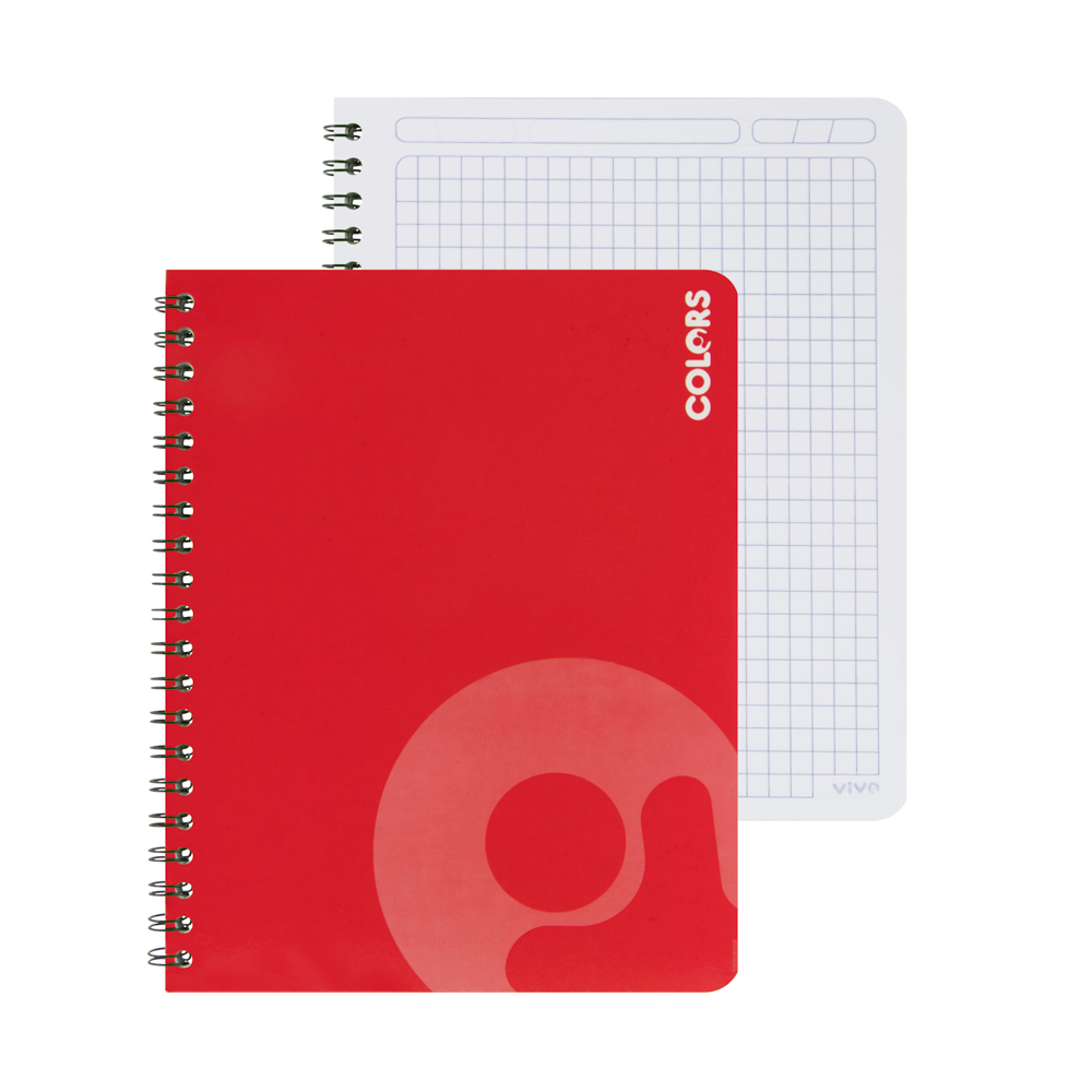 CUADERNO C/ESPIRAL DOBLE ANILLO VIVO 100H. 239954 CUADROS