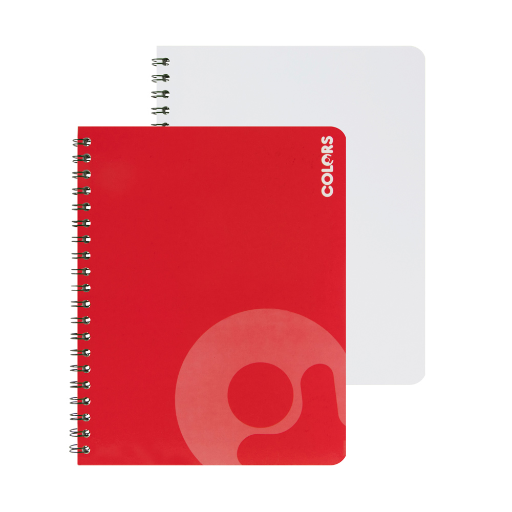 CUADERNO C/ESPIRAL DOBLE ANILLO VIVO 100H. 239955 LISO