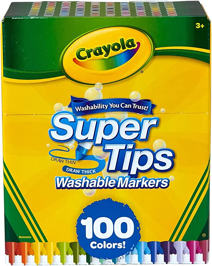 SUPER TIPS WASHABLE MARKERS 100 COLORS CRAYOLA