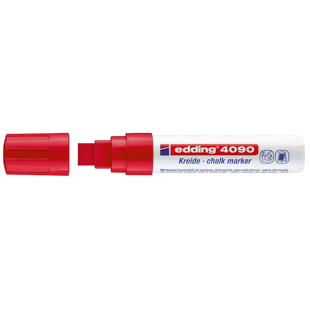 MARCADOR P/VIDRIO EDDING 4090 P/CUADRADA 2 ROJO