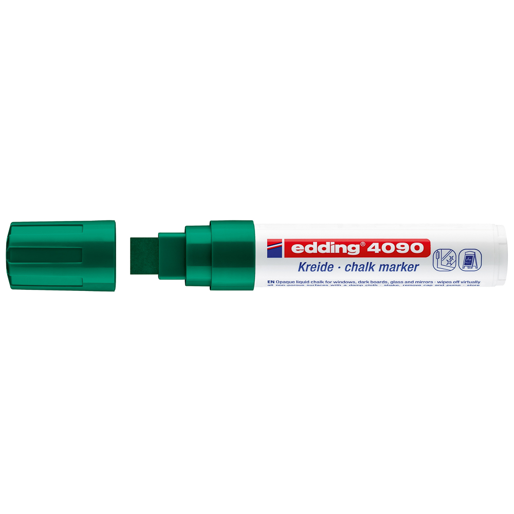 MARCADOR P/VIDRIO EDDING 4090 P/CUADRADA 4 VERDE