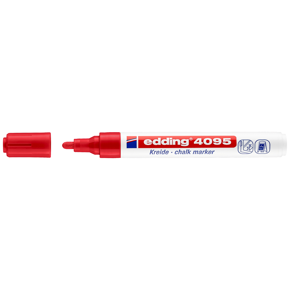 MARCADOR P/VIDRIO EDDING 4095-2 P/REDONDA ROJO