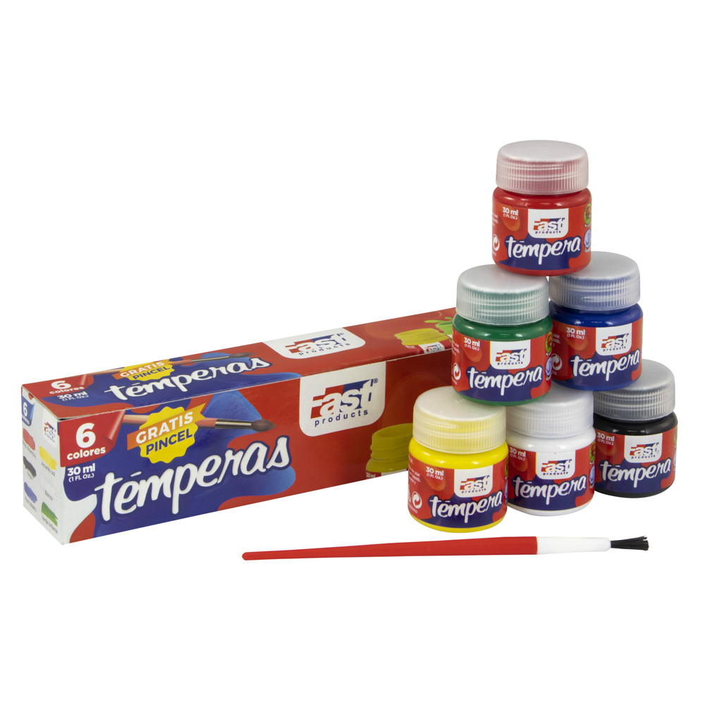 TEMPERA FAST 30 ML ESTUCHE 6 COLORES