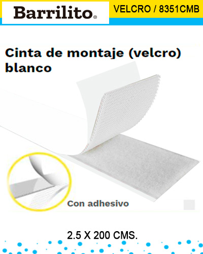 VELCRO BARRILITO 8351CMB BLANCO 