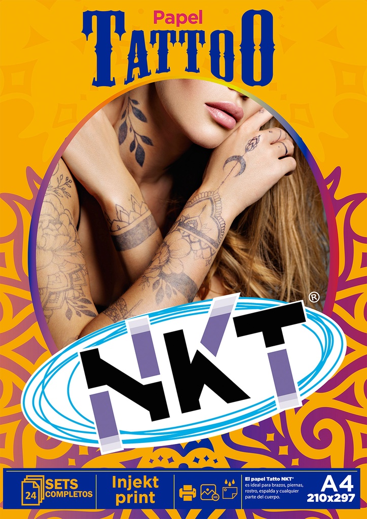 PAPEL PARA TATUAJES TEMPORALES INKJET A4 SET NKT