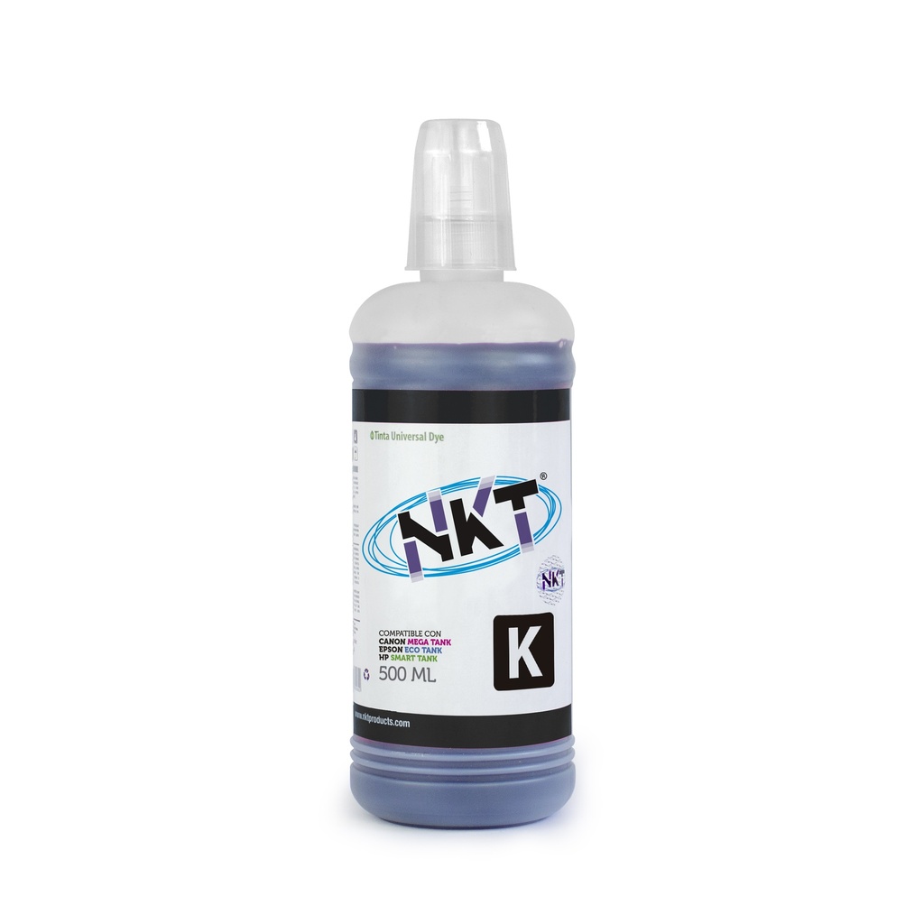 TINTA GENERICA UNIVERSAL DYE NEGRO NKT 500 ML