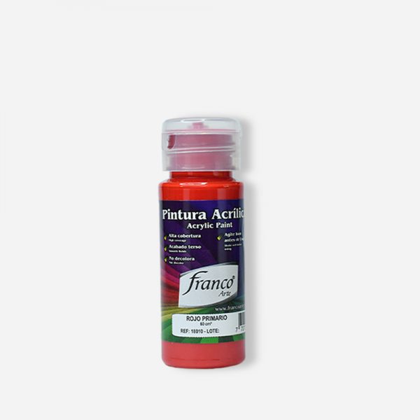 PINTURA ACRILICA 60 ML. 010 ROJO PRIMARIO FRANCO ARTE