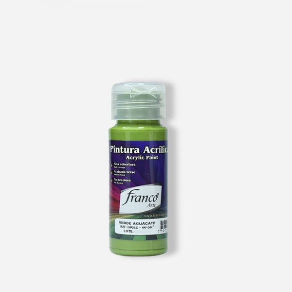 PINTURA ACRILICA 60 ML. 022 VERDE AGUACATE FRANCO ARTE