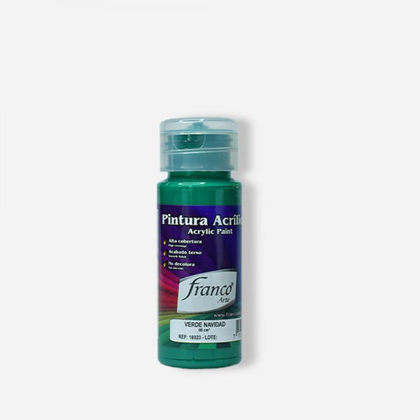 PINTURA ACRILICA 60 ML. 023 VERDE NAVIDAD FRANCO ARTE