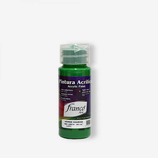 PINTURA ACRILICA 60 ML. 024 VERDE IGUANA FRANCO ARTE