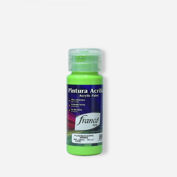 PINTURA ACRILICA 60 ML. 042 VERDE FLUORECENTE FRANCO ARTE