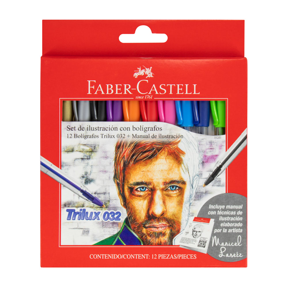 SET DE ILUSTRACION FABER CASTELL 343217 BOLIGRAGROS TRILUX BX12 (12)