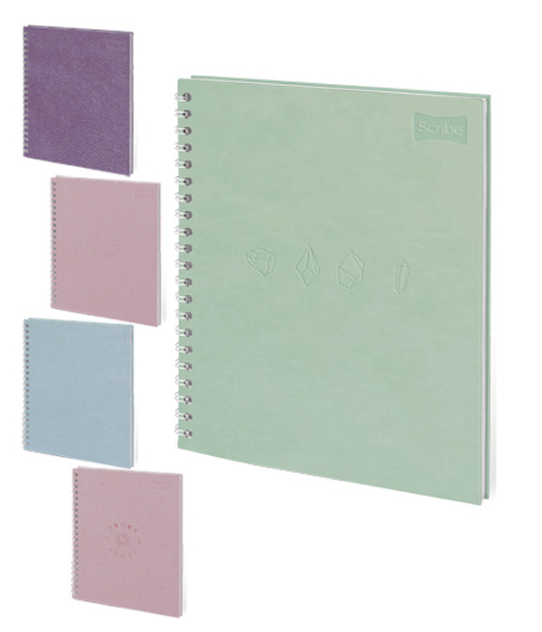 CUADERNO DOBLE ESPIRAL SCRIBE 30215089 CUERO 80H C/LINEA PASTA DURA FEMENINO