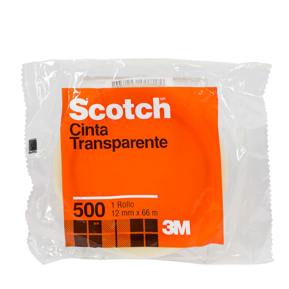 CINTA ADHESIVA SCOTCH 500 12MM X 66MM TRANSPARENTE