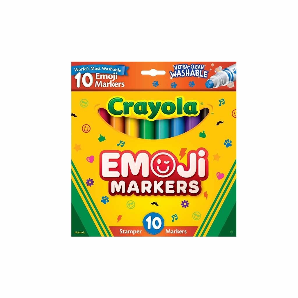 MARCADOR LAVABLE EMOJI CRAYOLA 10 COLORES SELLOS