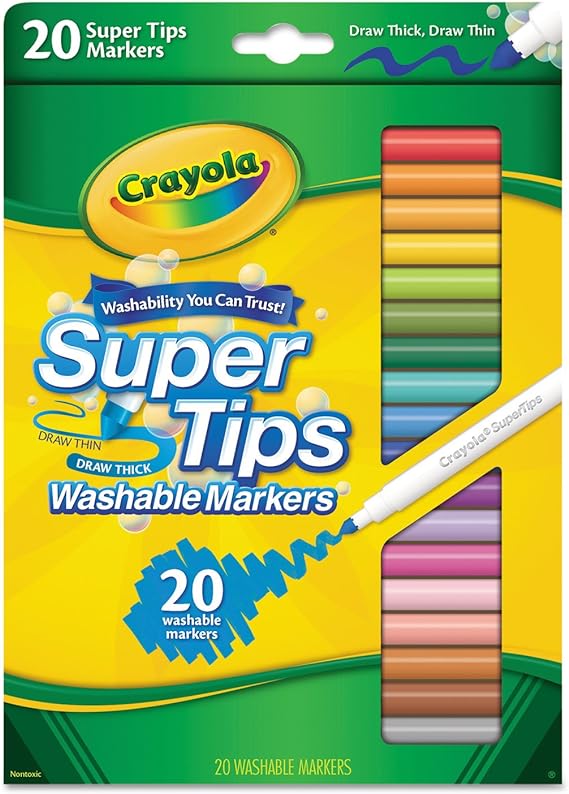 CRAYOLA MARCADOR LAVABLE  SUPER TIPS 588106 20 COLORES