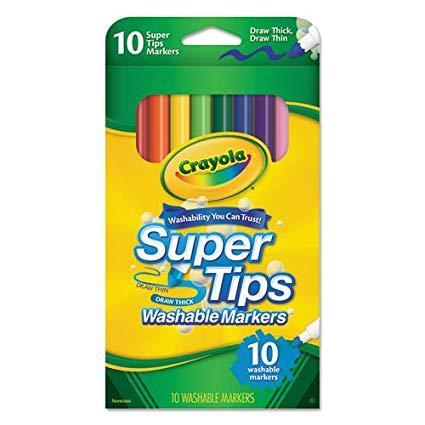 CRAYOLA MARCADOR LAVABLE SUPER TIPS 588610 10 COLORES