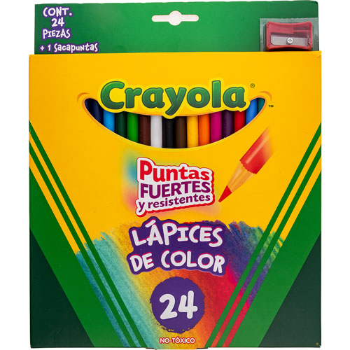 CRAYOLA LAPICES DE MADERA LARGO 24 COLS.