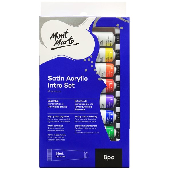 MONT MARTE PREMIUM PINTURA ACRILICA SATINADA 18ML 8 COL