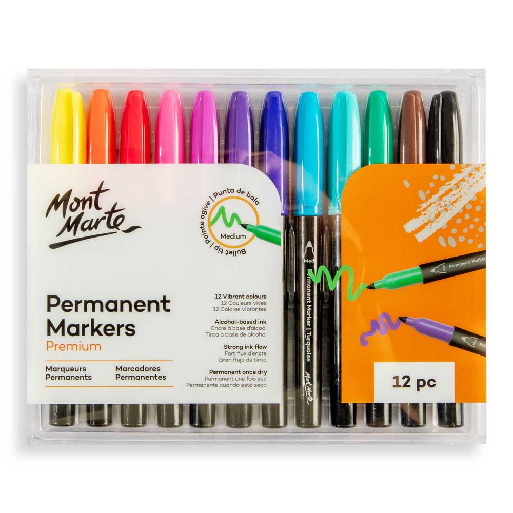 MONT MARTE PREMIUM MARCADORES PERMANENTES 1MM 12 COL