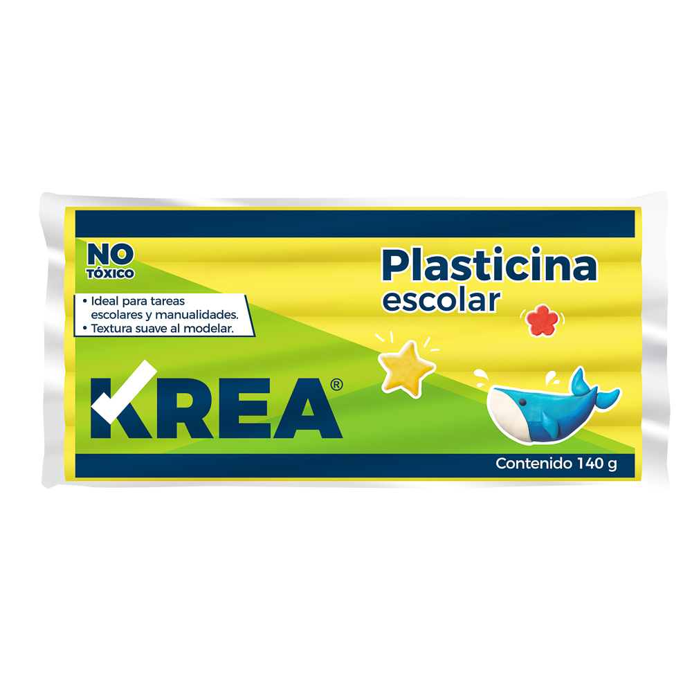 PLASTICINA KREA MARQUETA 140 GR. AMARILLO