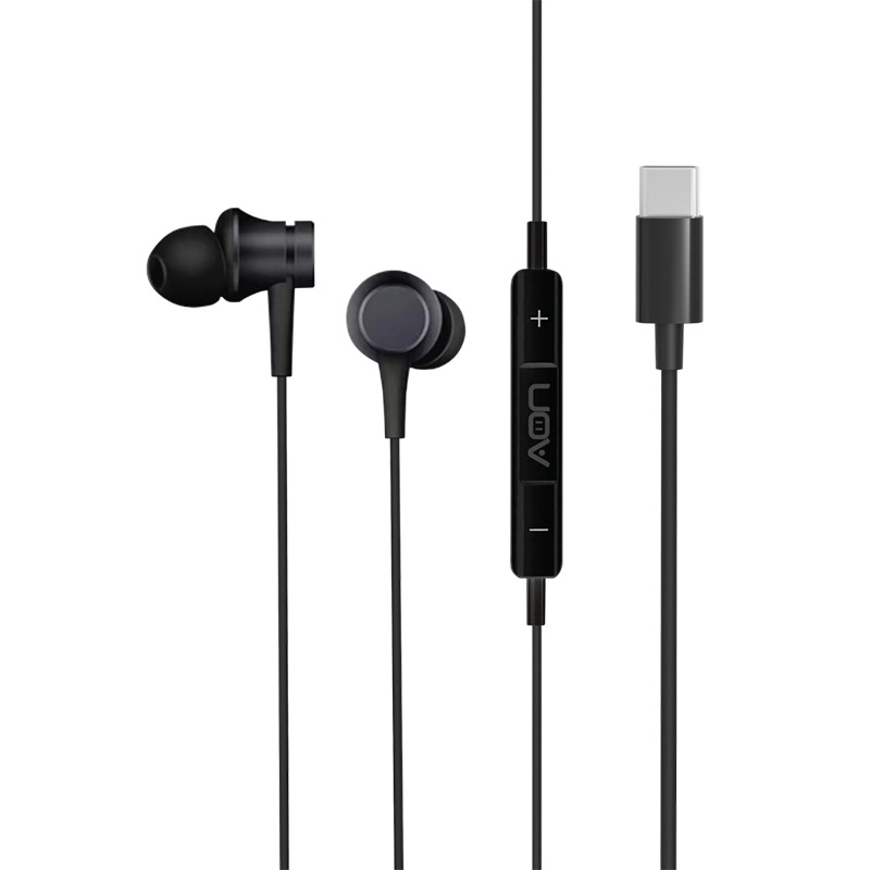 AUDIFONOS AON USB-C IN-EAR BOOM BUDS CON MICROFONO NEGRO