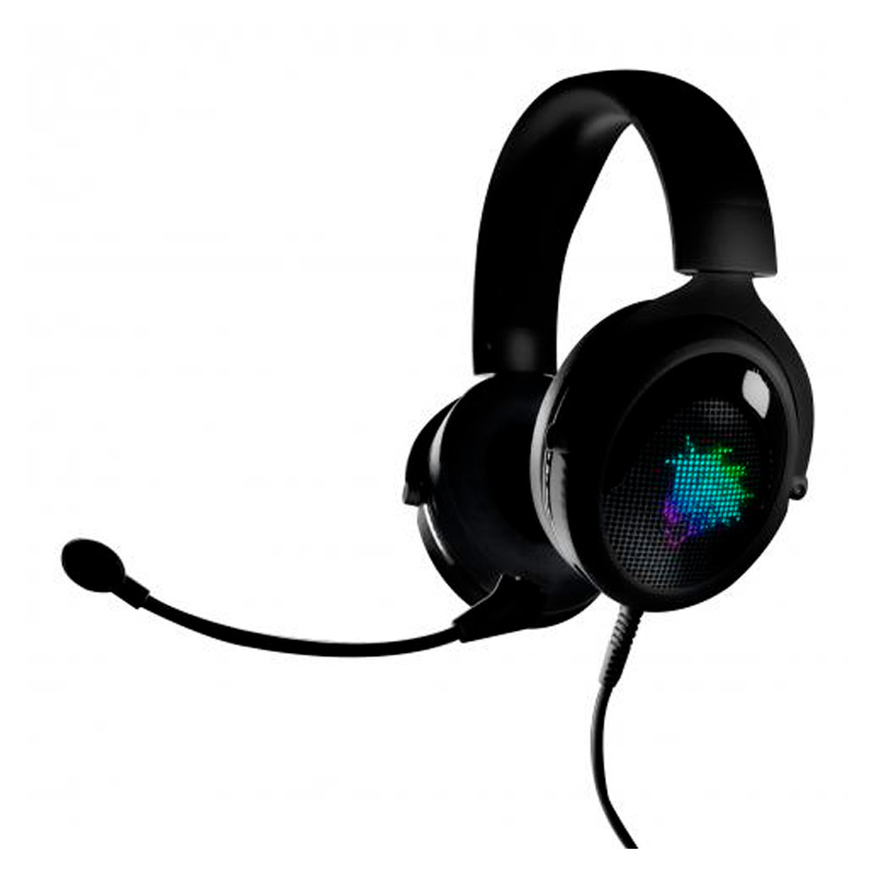 AUDIFONOS TIPO HEADSET PILAS T-KUN RGB GAMING USB Y 3.5MM CON MICROFONO NEGRO