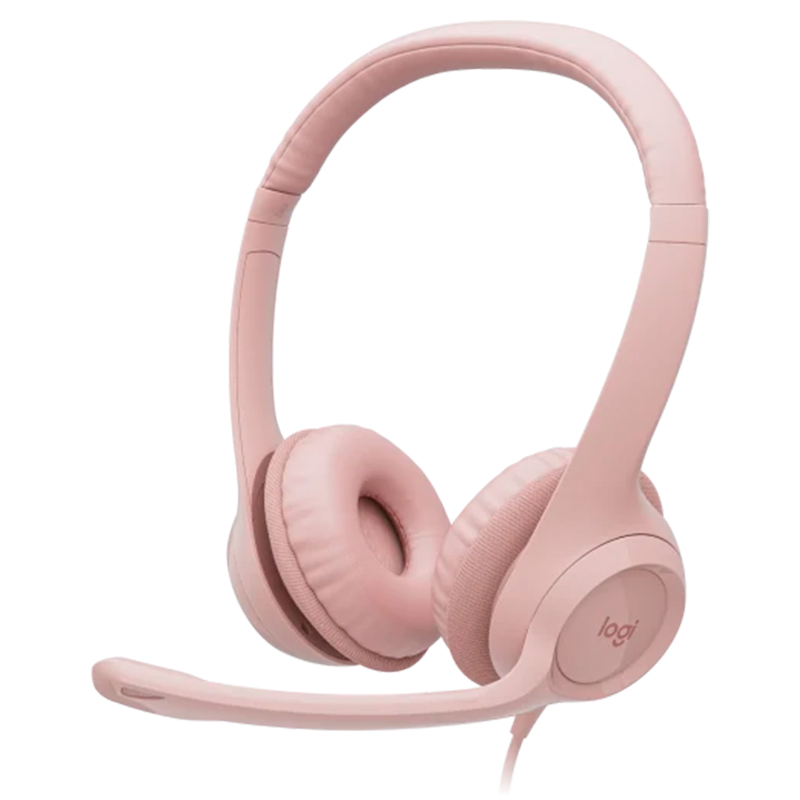 AUDIFONOS LOGITECH TIPO HEADSET H390 USB CON MICROFONO ROSADO