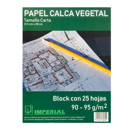 [13074] BLOCK PAPEL CALCO IMPERIAL 90/95 GRS. CARTA 25 H. 