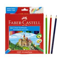 [08526] CRAYON DE MADERA FABER CASTELL 120124E 24 COL. LARGO