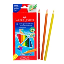 [11740] CRAYON DE MADERA FABER CASTELL 120512E 12 COL. LARGO TRIANGULAR