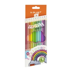 [17171] CRAYON DE MADERA Y-PLUS PC200100 12 COL LARGO PASTEL