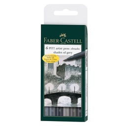 [15483] MARCADORES EN ESTUCHE FABER CASTELL 167104 PUNTA DE PINCEL 6 COLORES SOMBRAS