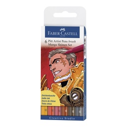 [51727-2] MARCADORES EN ESTUCHE FABER CASTELL 167157 6 COL SHONEN MANGA
