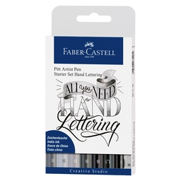 [15526] MARCADORES EN ESTUCHE FABER CASTELL 267118 LETTERING SET X 9 GRICES