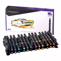 [13760] MARCADORES EN ESTUCHE PRISMACOLOR 3721 24 COLORES BICELADO-FINO