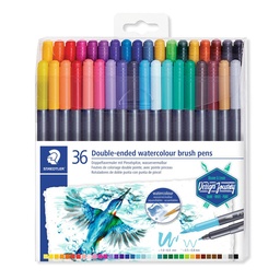 [17324] MARCADOR ACUARELABLE STAEDTLER 3001 TB 36 COL. DOBLE PUNTA