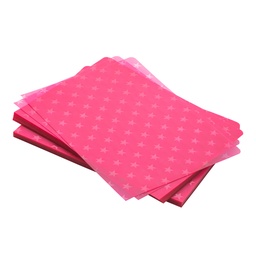 [15459-ROSADO] PASTAS P/ENC. GBC ESTRELLA 0.3MM CARTA TRASLUCIDO ROSA