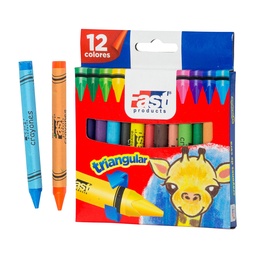 [09384] CRAYON DE CERA FAST T112 TRIANGULAR 12 COL. REGULAR 